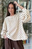 Scamp Lantern Sweatshirt Polka Dot Stone & Chocolate